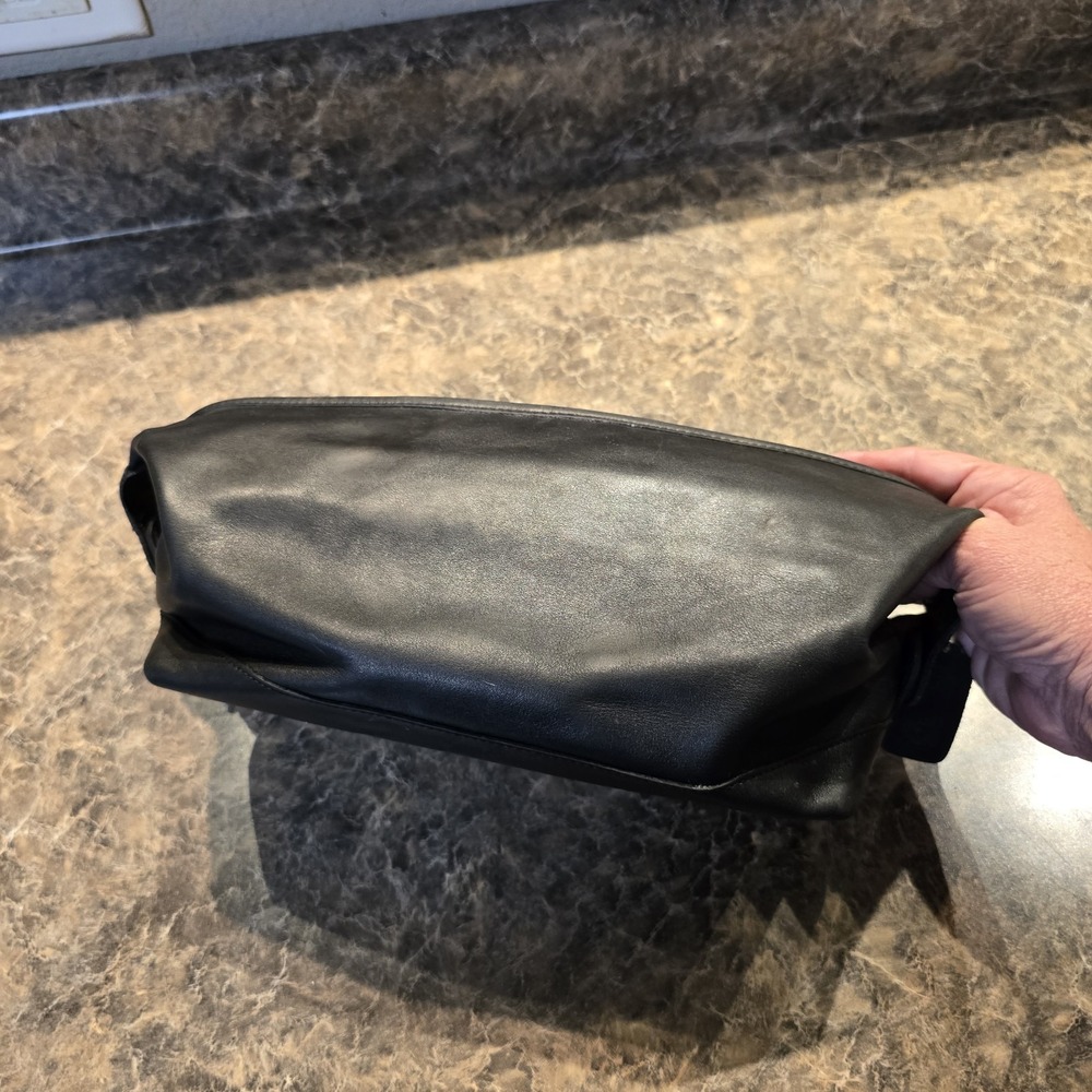Truly Vintage Coach Mens Black Glove Tanned Leather Accessory Travel Pouch - Picture 6 of 9
